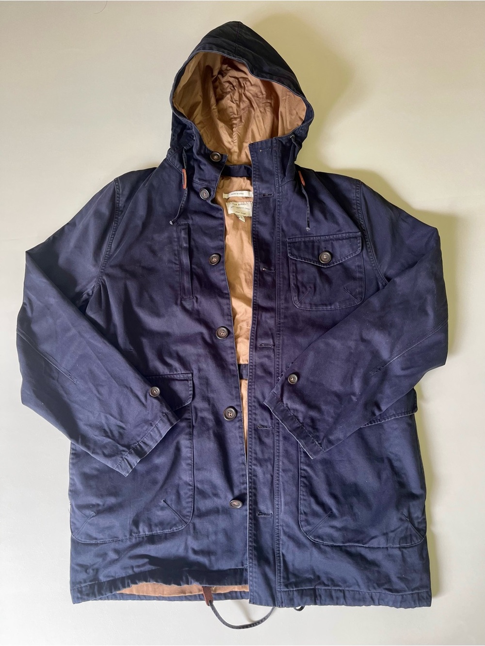 Club Monaco Men's Navy Hooded Parka Jacket - Casual Everyday Coat